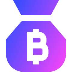 Bag Bitcoin Icon from Sharp Gradient Set