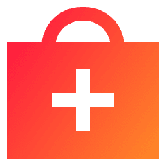 Bag Suitcase Add Plus Icon from Sharp Gradient Set