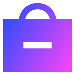 Bag Suitcase Remove Subtract Icon from Sharp Gradient Set