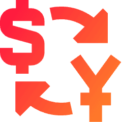 Cash Exchange Rate Icon from Sharp Gradient Set