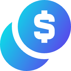 Dollar Coin 1 Icon from Sharp Gradient Set