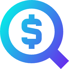 Search Dollar Icon from Sharp Gradient Set