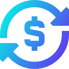 Subscription Cashflow Icon from Sharp Gradient Set