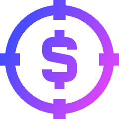 Target Dollar Icon from Sharp Gradient Set