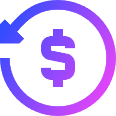 Transaction Refund Cashback Icon from Sharp Gradient Set