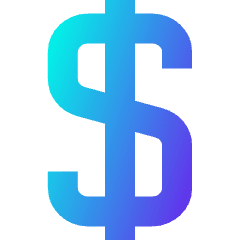 Dollar Icon from Sharp Gradient Set