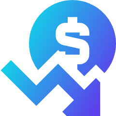 Dollar Decrease Icon from Sharp Gradient Set