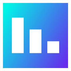 Graph Bar Decrease Square Icon from Sharp Gradient Set