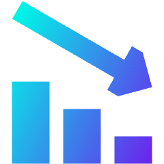 Graph Bar Decrease Icon from Sharp Gradient Set