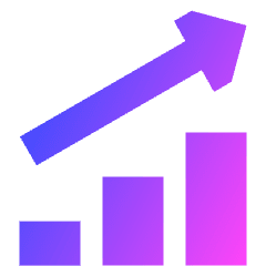 Graph Bar Increase Icon from Sharp Gradient Set