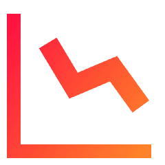 Graph Decrease Icon from Sharp Gradient Set