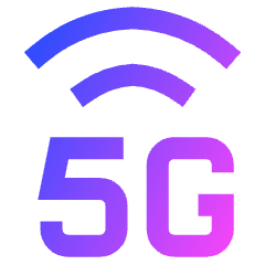 Cellular Network 5g Icon from Sharp Gradient Set