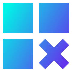 Application Delete Cross Icon from Sharp Gradient Set