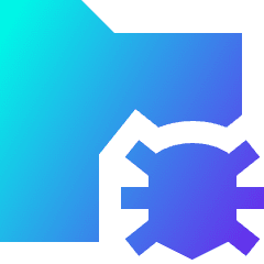 Bug Virus Folder Icon from Sharp Gradient Set