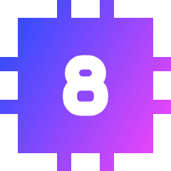 Computer Chip Eight Core Icon from Sharp Gradient Set