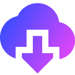 Cloud Download Icon from Sharp Gradient Set