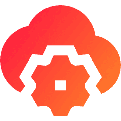 Cloud Setting Gear Icon from Sharp Gradient Set