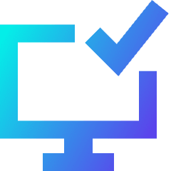 Desktop Check Icon from Sharp Gradient Set