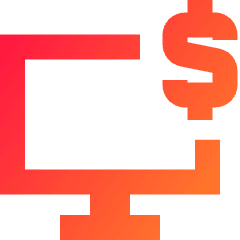 Desktop Dollar Icon from Sharp Gradient Set