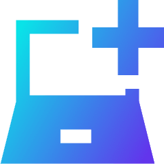 Laptop Add Plus Icon from Sharp Gradient Set