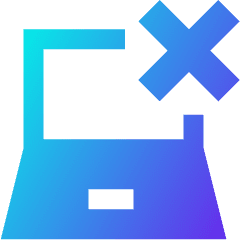 Laptop Delete Cross Icon from Sharp Gradient Set