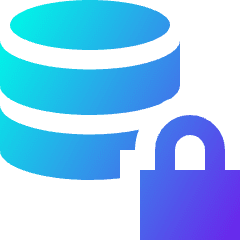 Database Lock Icon from Sharp Gradient Set