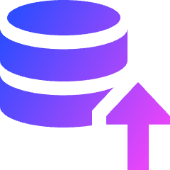 Database Upload Icon from Sharp Gradient Set