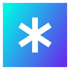 Asterisk Square Icon from Sharp Gradient Set