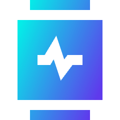 Watch Square Heartbeat Monitor 2 Icon from Sharp Gradient Set