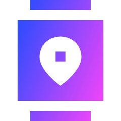 Watch Square Location Icon from Sharp Gradient Set
