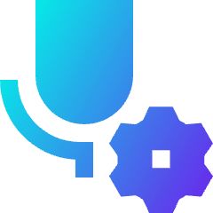 Microphone Setting Gear Icon from Sharp Gradient Set