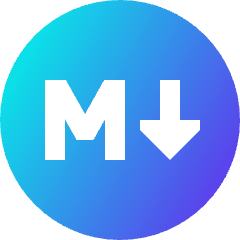 Markdown Circle Programming Icon from Sharp Gradient Set