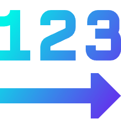 Steps Number Icon from Sharp Gradient Set