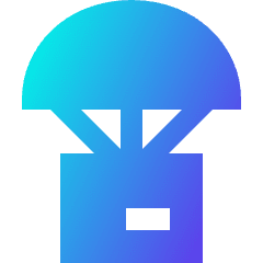 Parachute Drop Icon from Sharp Gradient Set