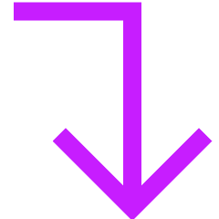Line Arrow Bend Right Down Large Icon from Sharp Neon Set