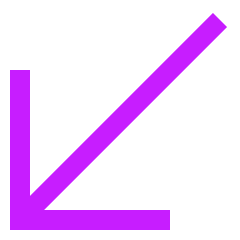 Line Arrow Diagonal Bottom Left Large Icon from Sharp Neon Set
