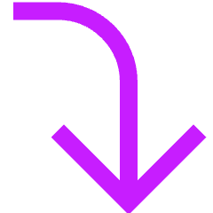 Line Arrow Turn Down Right Large Icon from Sharp Neon Set