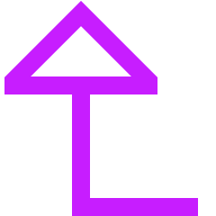 Triangle Arrow Bend Left Up Large Icon from Sharp Neon Set