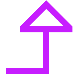 Triangle Arrow Bend Right Up Large Icon from Sharp Neon Set