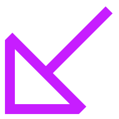 Triangle Arrow Diagonal Bottom Left Large Icon from Sharp Neon Set