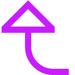 Triangle Arrow Turn Up Left Large Icon from Sharp Neon Set
