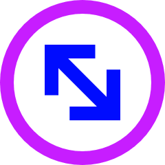 Line Arrow Diagonal Circle 2 Icon from Sharp Neon Set