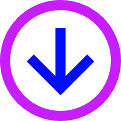 Line Arrow Down Circle 1 Icon from Sharp Neon Set