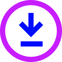Line Arrow Down Circle 2 Icon from Sharp Neon Set