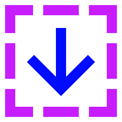 Line Arrow Down Dashed Square Icon from Sharp Neon Set