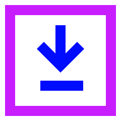 Line Arrow Down Square 2 Icon from Sharp Neon Set