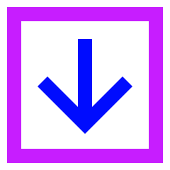 Line Arrow Down Square Icon from Sharp Neon Set