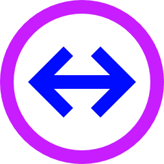 Line Arrow Fit To Width Circle Icon from Sharp Neon Set