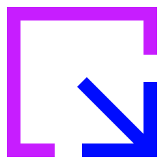 Line Arrow Minimize Window 2 Icon from Sharp Neon Set
