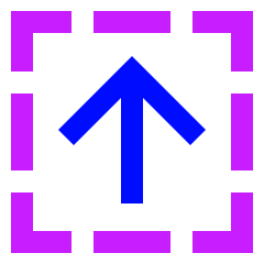 Line Arrow Up Dashed Square Icon from Sharp Neon Set